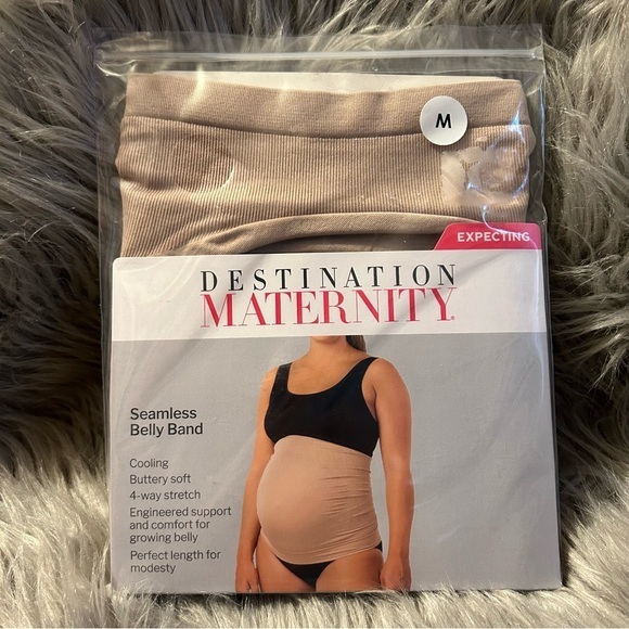 Destination Maternity Seamless Belly Band Womens Size Medium Light Taupe Cooling - Picture 1 of 5